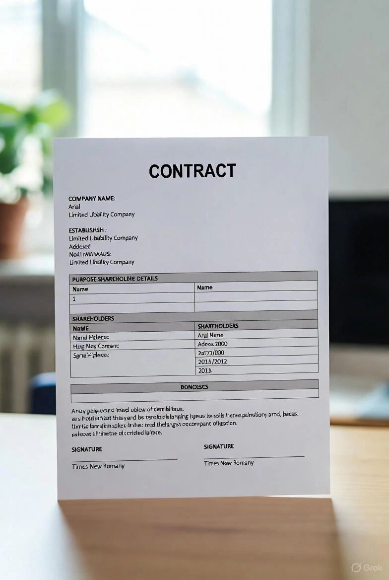 نموذج عقد تأسيس شركة ذات مسئولية محدودة في السعودية