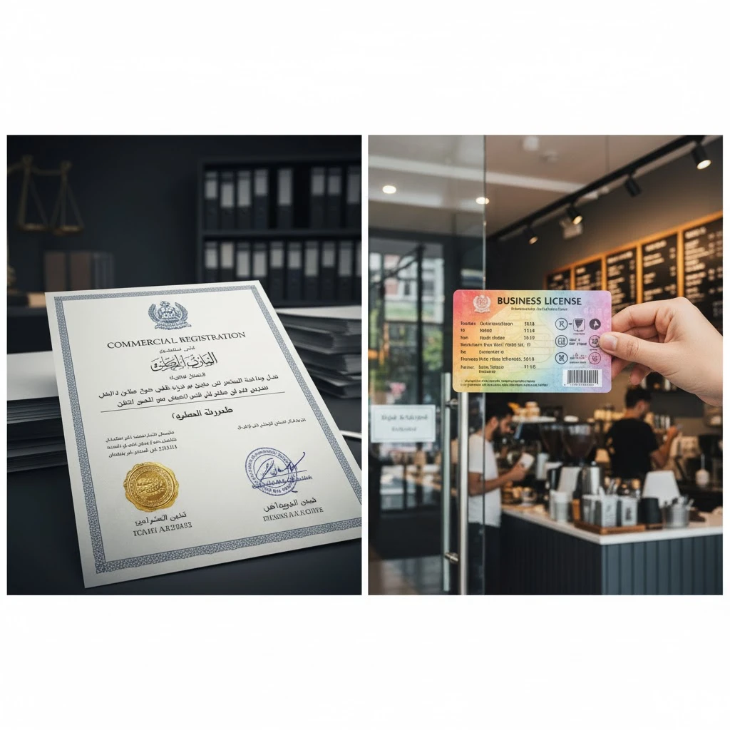 What is the difference between a commercial registration and a business license