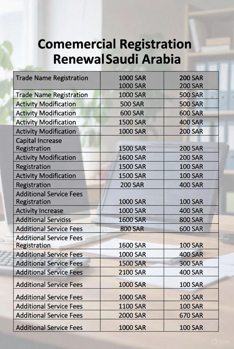 رسوم تجديد السجل التجاري في السعودية