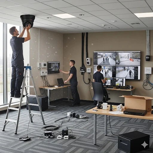 Installation of security and surveillance systems